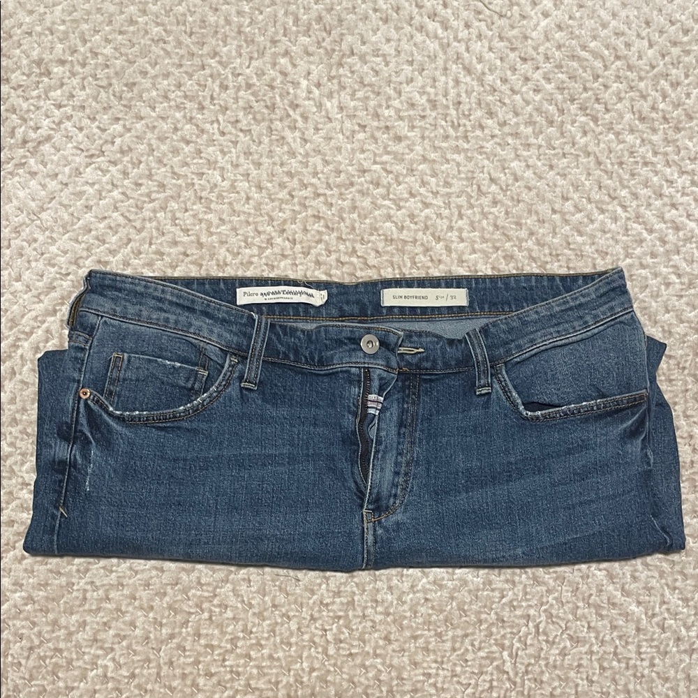 Anthropologie Deep Blue Boyfriend Jeans